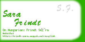 sara frindt business card